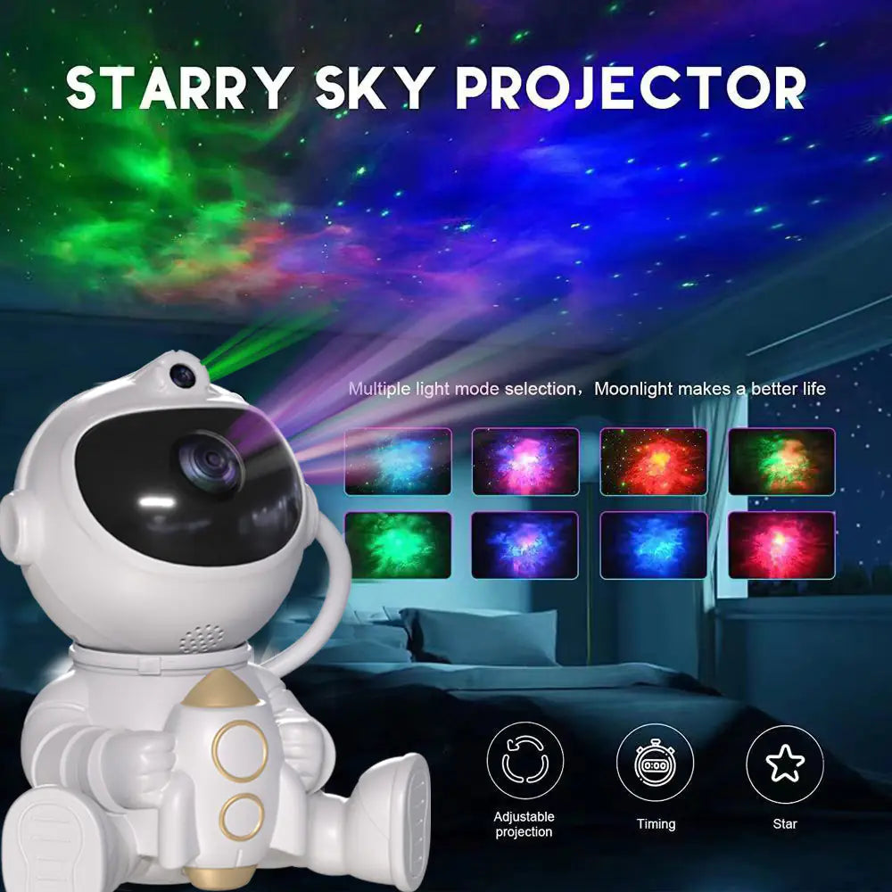 Astronaut Rocket Star Projector Night Light